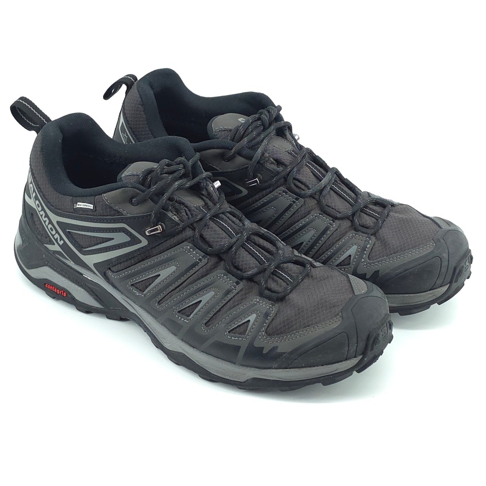 Salomon X Ultra Pioneer CSWP Mens 10 Waterproof Hiking Shoes Black Grey 472078